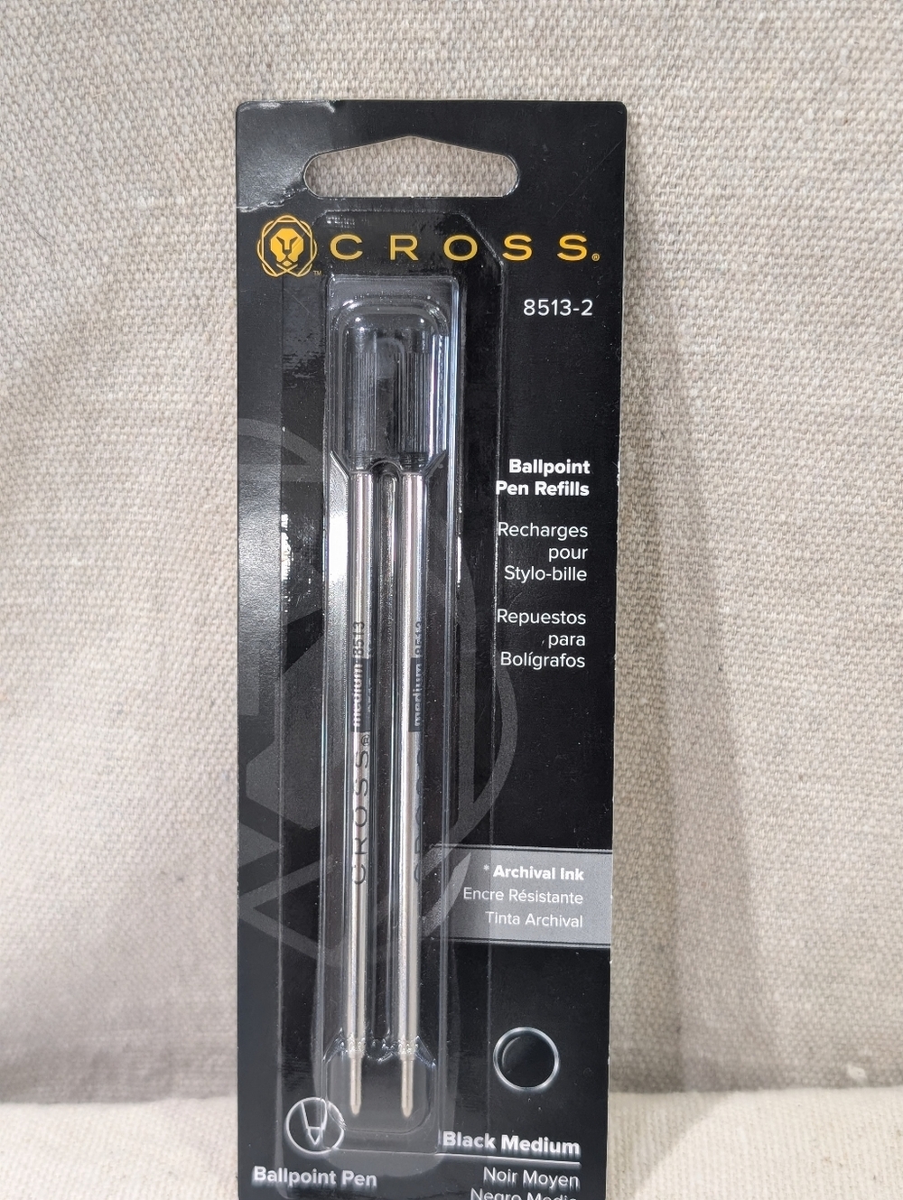 CROSS Ballpoint Pen Refills Medium Black Ink #8513-2 pack of 2 collectible